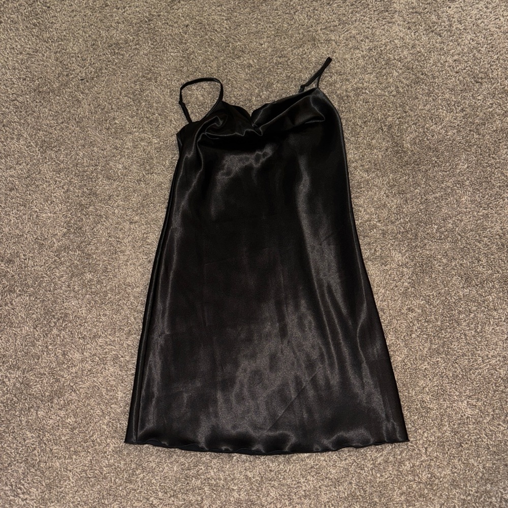 bebe Black Satin Mini Dress